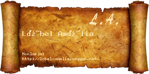 Löbel Amália névjegykártya