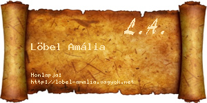 Löbel Amália névjegykártya